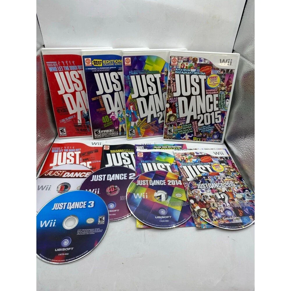 Just Dance Lot Nintendo Wii JD 1,2,3, 14 15 Tested Authentic Complete five game